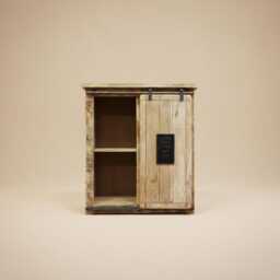 Industrial Iron & Wood Storage Cabinet-Rustic Sideboard 4 Drawers Sliding Door & Shelved Cupboard-W89cm-Hallway Dining Living Room Lounge - thumbnail 3