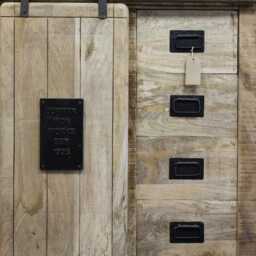 Industrial Iron & Wood Storage Cabinet-Rustic Sideboard 4 Drawers Sliding Door & Shelved Cupboard-W89cm-Hallway Dining Living Room Lounge - thumbnail 4
