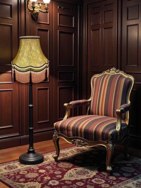 Gold Paisley Fabric Lampshade Handmade in The UK For Table & Floor Standard Lamp Shades, Ceiling Lights, Clip On Wall Lights - image 1
