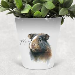 Watercolour Guinea Pig Plant Pot - Personalised Makeup Brush Holder Or Pen Pot, Custom Name Gift For Lovers, Memorial Gift - thumbnail 2