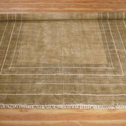 Brown Cotton Kilim Square Woven Rug Hand Embroidery Work Living Room Patio 3x3 9x9 4x6 6x9 Ft - thumbnail 2