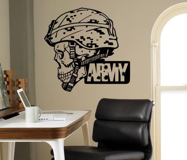 Army Wall Vinyl Decal Military Emblems Sticker Home Interior Bedroom Decor Armed Forces Design 6(Arm - image 1