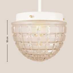Pavlina Vintage Pendant Light Handcrafted Glass Lamp Textured Retro Ceiling Fixture Yugoslavia Gold Brass - thumbnail 4