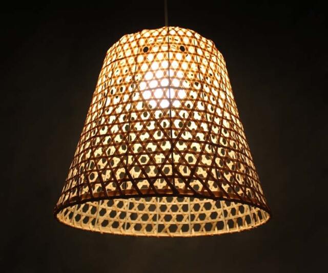 Handwoven Bamboo Pendant Light Rustic Chandelier Lighting - image 1