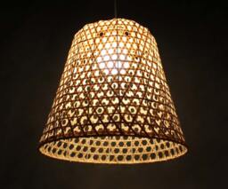 Handwoven Bamboo Pendant Light Rustic Chandelier Lighting - thumbnail 1