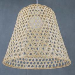 Handwoven Bamboo Pendant Light Rustic Chandelier Lighting - thumbnail 2