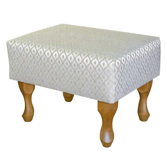 Woburn Trellis Beige Footstool - Elegant Accent Stool Handmade in Britain - image 1
