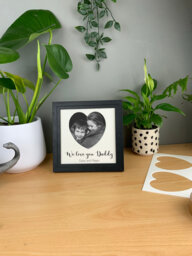 Father's Day Photo Gift, Personalised Family Desk Or Wall Picture Frame, We Love You Dad, Daddy & Me, Daddy's Girl, Heart Frame - thumbnail 1