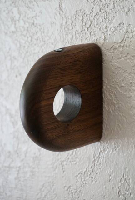 Minimal Rounded Curtain Rod Bracket - Non-Toxic, Modern Holders Hanger, Wall Mounted, Mid Century. Walnut Oak Cherry Maple Black Ash - image 1