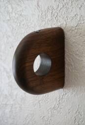 Minimal Rounded Curtain Rod Bracket - Non-Toxic, Modern Holders Hanger, Wall Mounted, Mid Century. Walnut Oak Cherry Maple Black Ash
