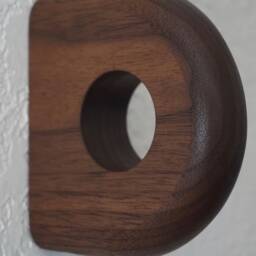 Minimal Rounded Curtain Rod Bracket - Non-Toxic, Modern Holders Hanger, Wall Mounted, Mid Century. Walnut Oak Cherry Maple Black Ash - thumbnail 2