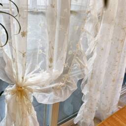 Romantic Sheer Curtain Floral Ruffle Lace Window Panel - thumbnail 4