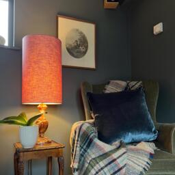 Lavender Purple Linen Drum Extra Tall Cylindrical Lampshade, With A White Lining