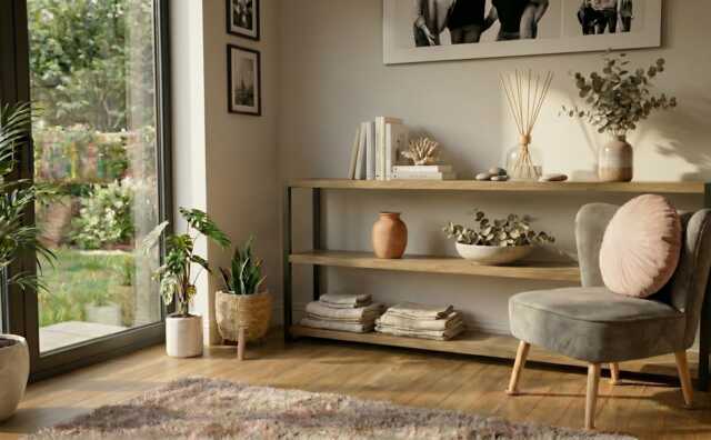 3-Tier Industrial Wood & Metal Shelving Unit Solid Shelves, Angle Steel Frame, Bookcase, Bookshelf, Display Cabinet - image 1