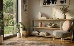 3-Tier Industrial Wood & Metal Shelving Unit Solid Shelves, Angle Steel Frame, Bookcase, Bookshelf, Display Cabinet - thumbnail 1