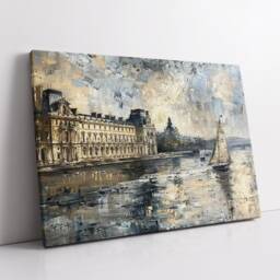 Paris France Landscape Cityscape Landmark Oil Painting Watercolor Wall Art, Framed Canvas Poster Print, Home/Office Room Decor, Gifts - thumbnail 2