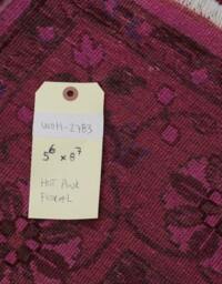 Fuchsia Hot Pink 6x9 Overdyed Floral Vine Rug 2783 - thumbnail 4