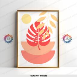 Orange Boho Prints - Set Of 3 Wall - Yellow Decor Living Room Posters Bedroom Artwork Home Hangings Botanicals - thumbnail 3