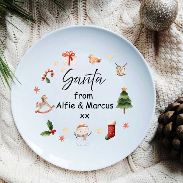 Personalised Santa Treat Plate, Custom Christmas Eve Plate - image 1