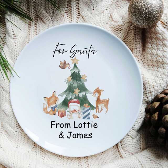 Personalised Christmas Eve Santa Plate, Father Treat Custom Name Family Gift, More Designs - image 1