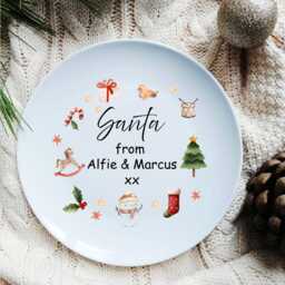 Personalised Santa Treat Plate, Custom Christmas Eve Plate