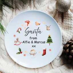 Personalised Christmas Eve Santa Plate, Father Treat Custom Name Family Gift, More Designs - thumbnail 3