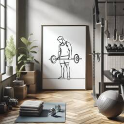 Home Gym Wall Art - 3 Posters - Line Drawing Design Fitness Man Poster Athlete Decor Gymnasium Prints Gift - thumbnail 3