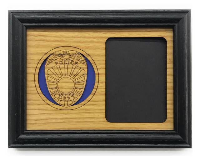 Police Badge Picture Frame - 5x7 Holds 3x4 Photo Thank You Gift, Law Enforcement Officer Gift For Retirement - image 1