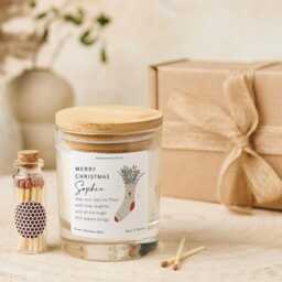 Personalised Christmas Candle Gift With Name Holiday Home Decor Present For Mum Best Friend Team Member Colleague Boss Neighbour - thumbnail 2