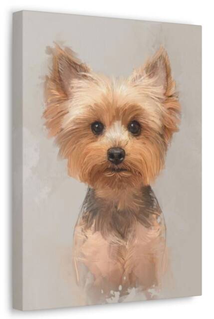 Yorkshire Terrier Canvas Art Dog Portrait Print, Home Decor - image 1
