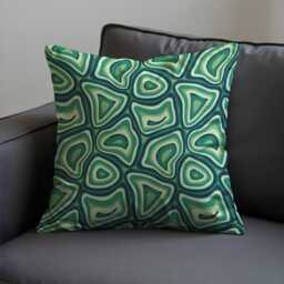Retro Psychedelic Cushion Cover, Green Trippy Abstract Pattern Pillow Case, Funky Living Room & Bedroom Decoration, Eclectic Home Decor - thumbnail 3