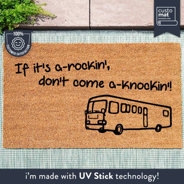 If It's A-Rockin' Don't Come A'knockin Rv Camper Doormat - Door Mat For Camping - image 1
