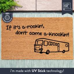 If It's A-Rockin' Don't Come A'knockin Rv Camper Doormat - Door Mat For Camping - thumbnail 1