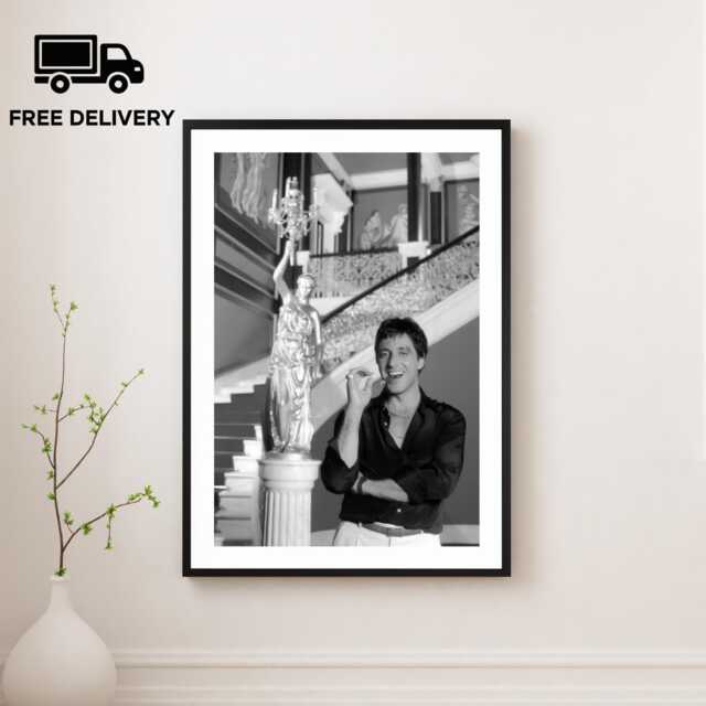 Vintage Al Pacino Scarface Print, Hollywood Film Actor Poster, Fine Art Photography Wall Art, Museum Quality, Classic Black & White Print - image 1