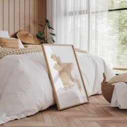 Bangladesh Map Beige & Gold Wall Art Print - thumbnail 2