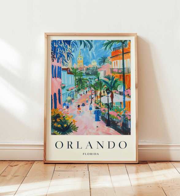 Orlando Theme Park Poster Florida Travel Art Print - image 1