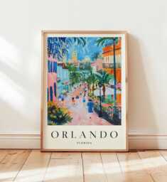 Orlando Theme Park Poster Florida Travel Art Print - thumbnail 1