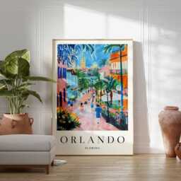 Orlando Theme Park Poster Florida Travel Art Print - thumbnail 2