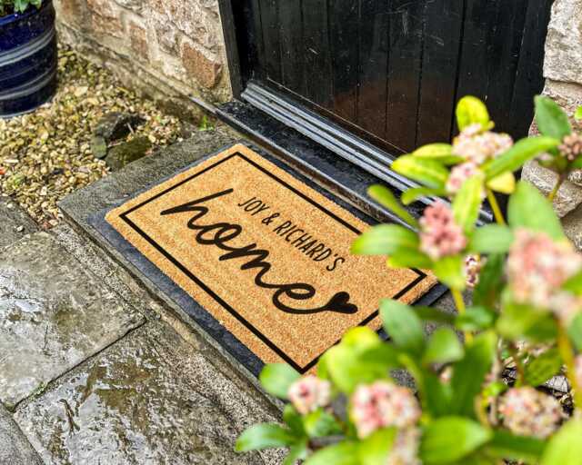 New Welcome Home Personalized Doormat, Couple Gifts, Custom Family Home, Cute Gifts For Couples, Her, Him - image 1