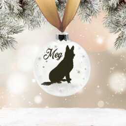 German Shepherd Alsatian Dog Personalised Ornament - Custom Glass Christmas Bauble