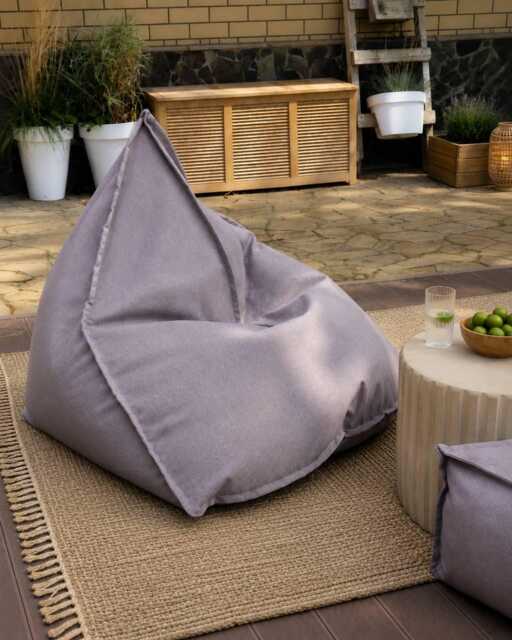 Outdoor Bean Bag Chair, Modern Floor Cushion, Scandinavian Lounger - image 1