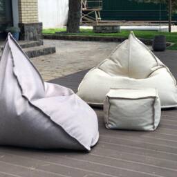 Modern Scandinavian Outdoor Bean Bag Chair, Floor Pillow Cover, Lounge Pouf - thumbnail 4