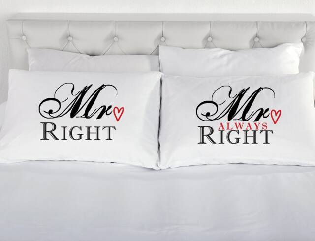 Couples Pillowcases Mr Right Always Printed Pillow Case Gay Wedding Engagement Marriage Valentines 200Tc 100%cotton