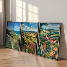Set Of 3 North Yorkshire Posters, England Travel Prints, Countryside Wall Art Set, Scenic UK Nature Landscape Prints - thumbnail 2