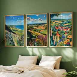 Set Of 3 North Yorkshire Posters, England Travel Prints, Countryside Wall Art Set, Scenic UK Nature Landscape Prints - thumbnail 3