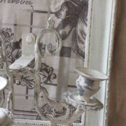 Frame & Patina Candle Holder White Grey Gunmetal Rifle - thumbnail 2