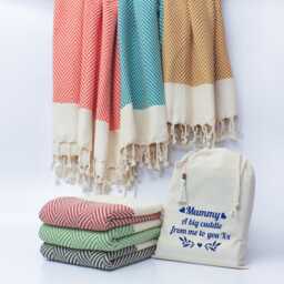 Personalised Cotton Throw Blanket, Gift For Mothers, Thank You Gift, 2nd Wedding Anniversary, Christmas Gift Couple