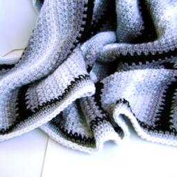 Crocheted Pin Stripe Man Cave Blanket Pattern - Easy Great For Beginners - thumbnail 2