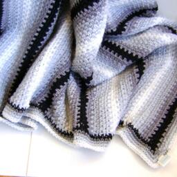 Crocheted Pin Stripe Man Cave Blanket Pattern - Easy Great For Beginners - thumbnail 3
