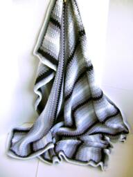 Crocheted Pin Stripe Man Cave Blanket Pattern - Easy Great For Beginners